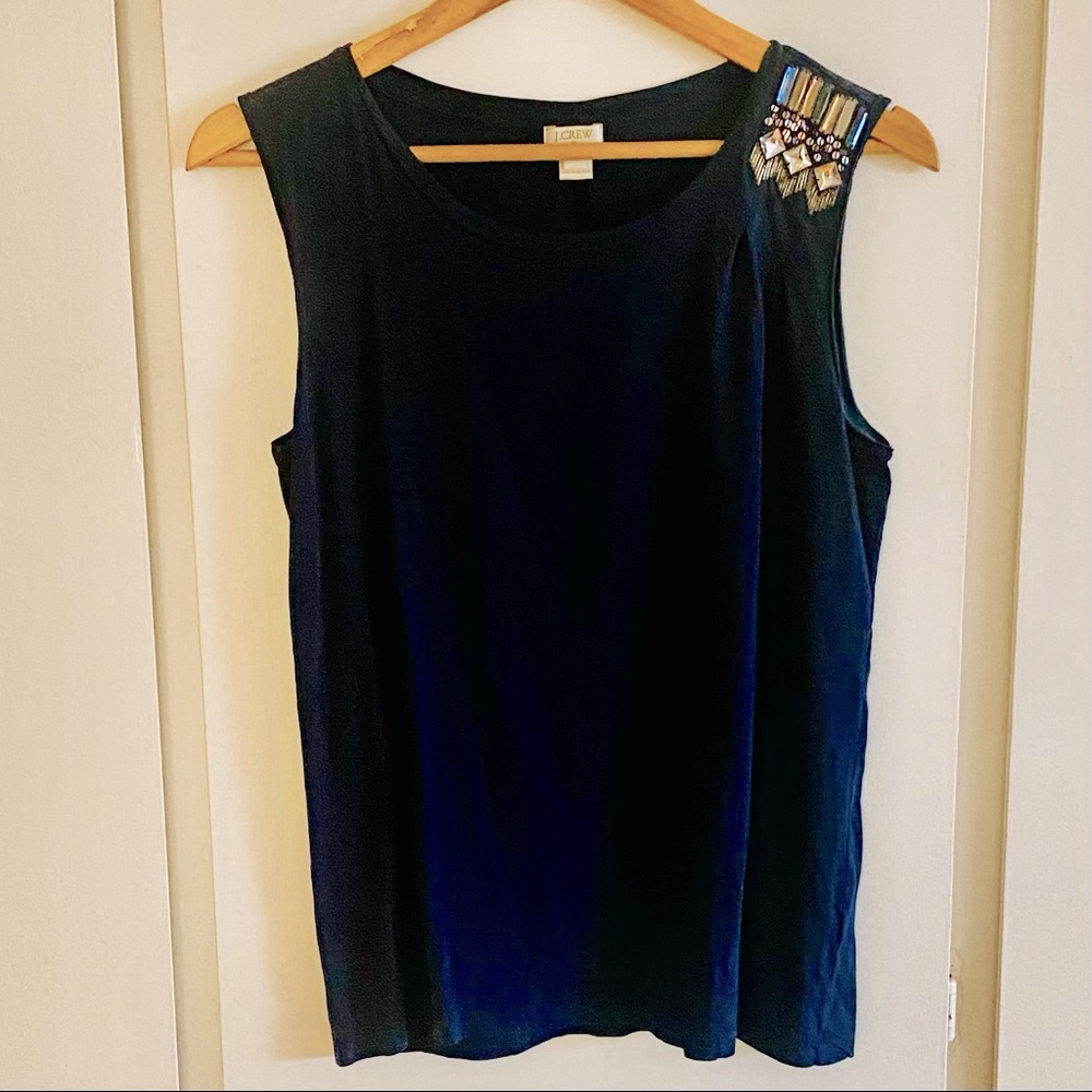 J. CREW Sleeveless Top with Beaded Details